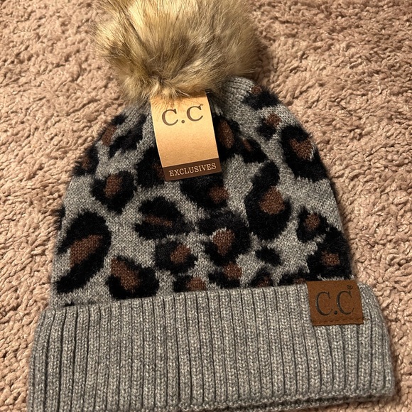 C.C Accessories - C.C Exclusive Cheetah Print Cuffed Beanie